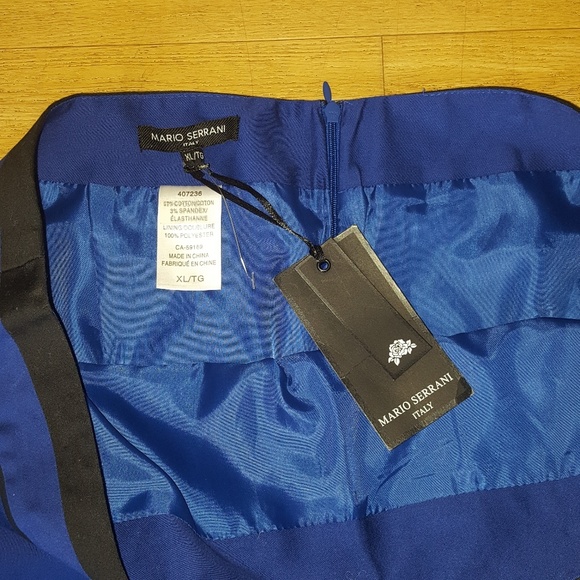 Mario Serrani Pencil Skirt XL Blue/Black - Picture 4 of 4